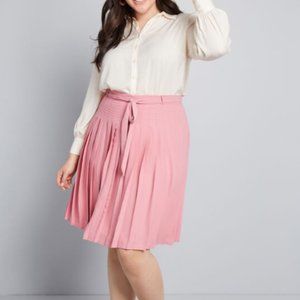 Modcloth Purely Pretty Pleated Skirt Pink